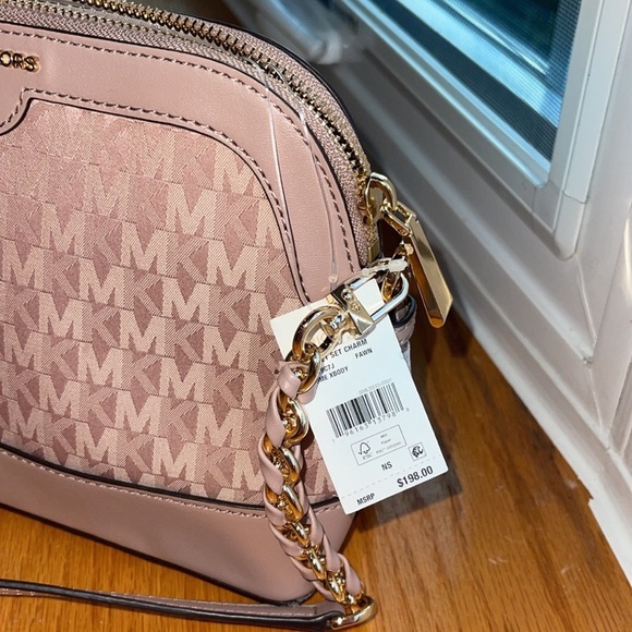 MICHAEL KORS Signature Jet Set Charm Small Dome Pink Crossbody NWT AUTHENTIC - Picture 3 of 11